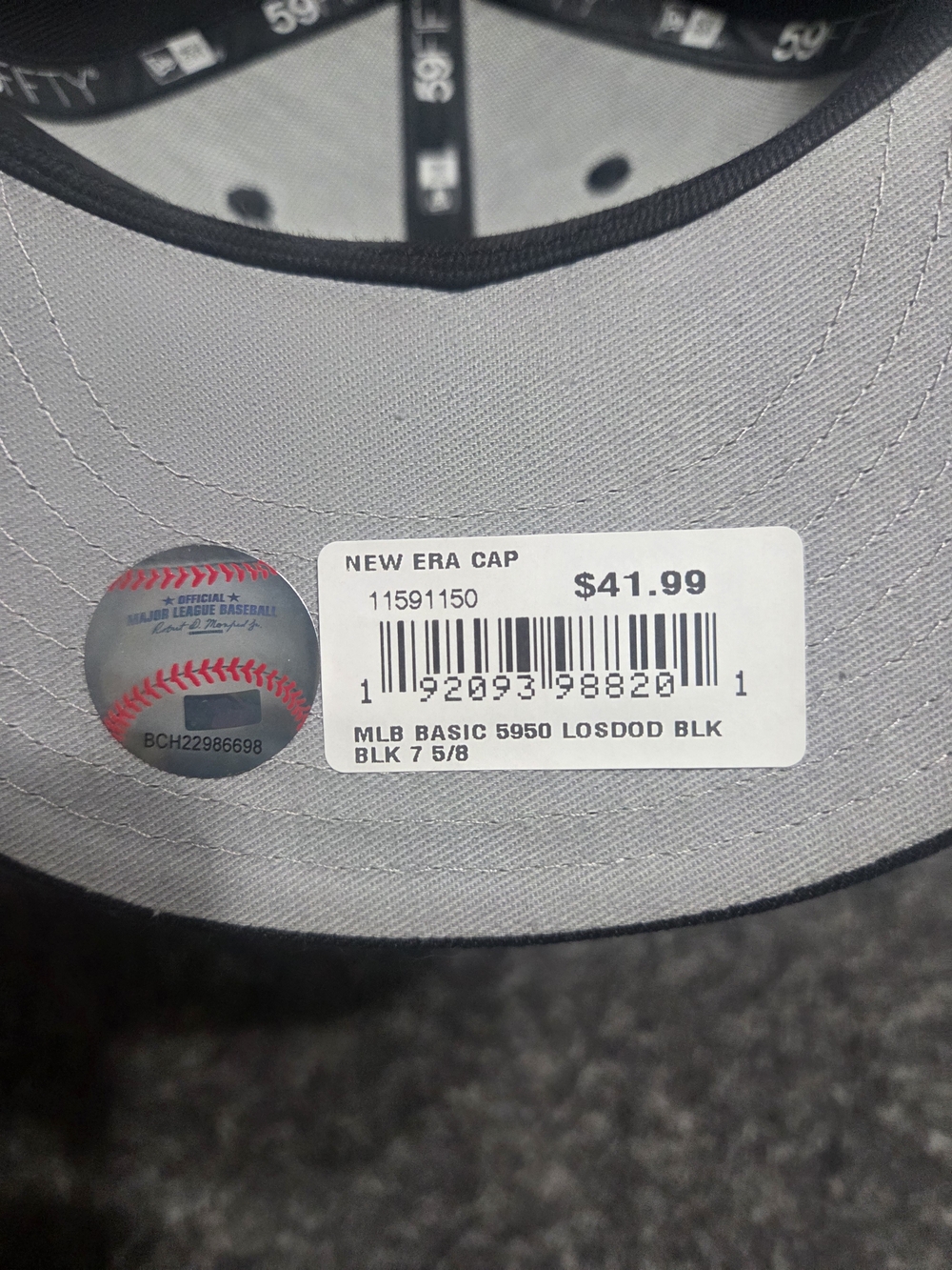 New Era Los Angeles Dodgers Black 59FIFTY Fitted Hat - Picture 5 of 5